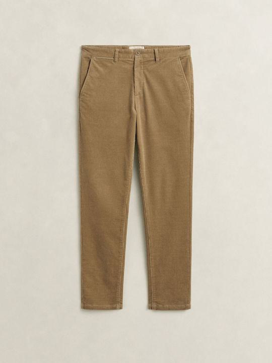 Ανδρικό Παντελόνι Chino Ελαστικό Slim Fit Light Taupe