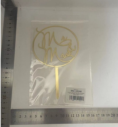 Cake Topper Flippy Model 2 Mr&mrs Plastic Gold