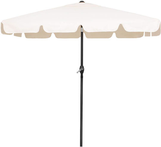 Umbrelă Pătrată Metalică Ecru 1.95x1.22m