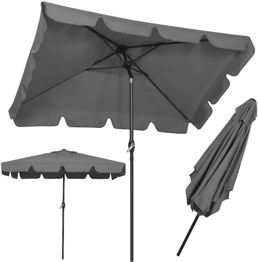 Umbrelă Pătrată Metalică Gri 1.95x1.22m