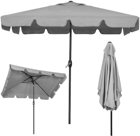Umbrelă Pătrată Metalică Gri 1.95x1.22m