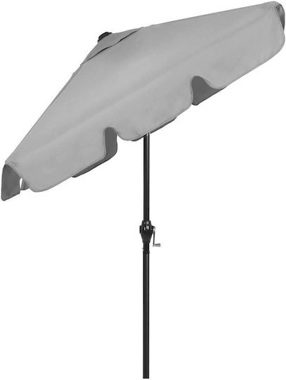 Umbrelă Pătrată Metalică Gri 1.95x1.22m