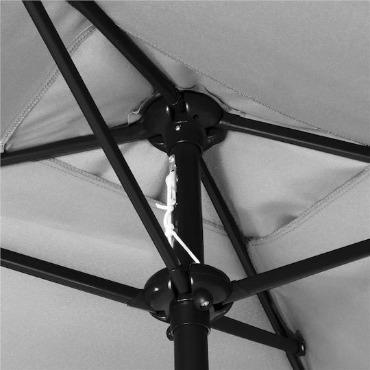 Umbrelă Pătrată Metalică Gri 1.95x1.22m