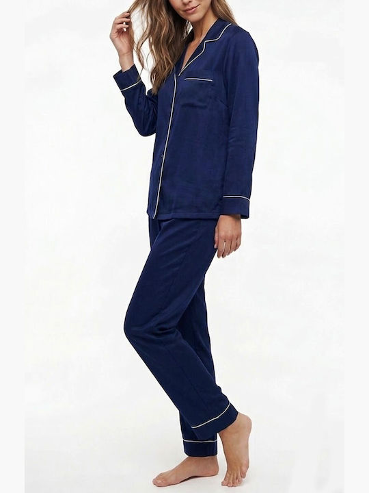 Lovelx Homewear Winter Women's Pyjama Set Blue