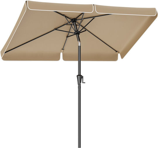 Umbrelă Pătrată Metalică Maro 3x2m