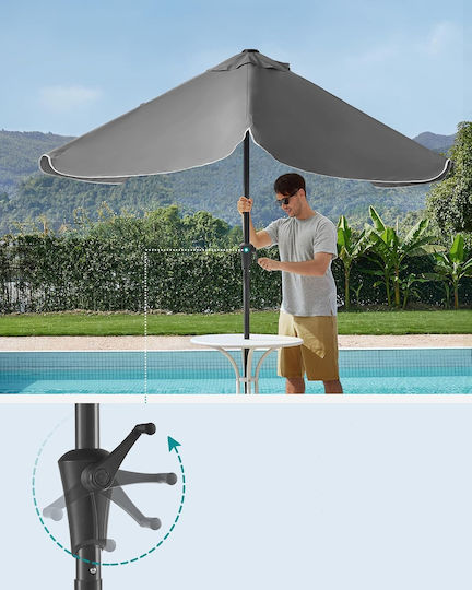 Umbrelă Pătrată Metalică Gri 3x2m
