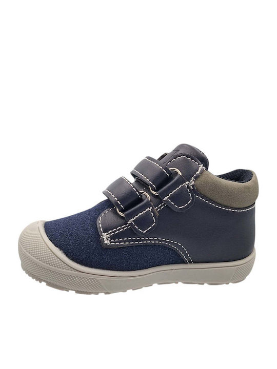 Kids Sneakers High Anatomic with Hoop & Loop Closure Tabac Brown