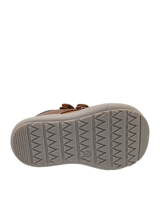 Kids Sneakers High Anatomic with Hoop & Loop Closure Tabac Brown