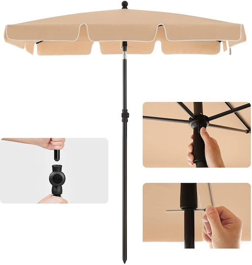 Umbrelă Pătrată Metalică Maro 2.3x1.5m