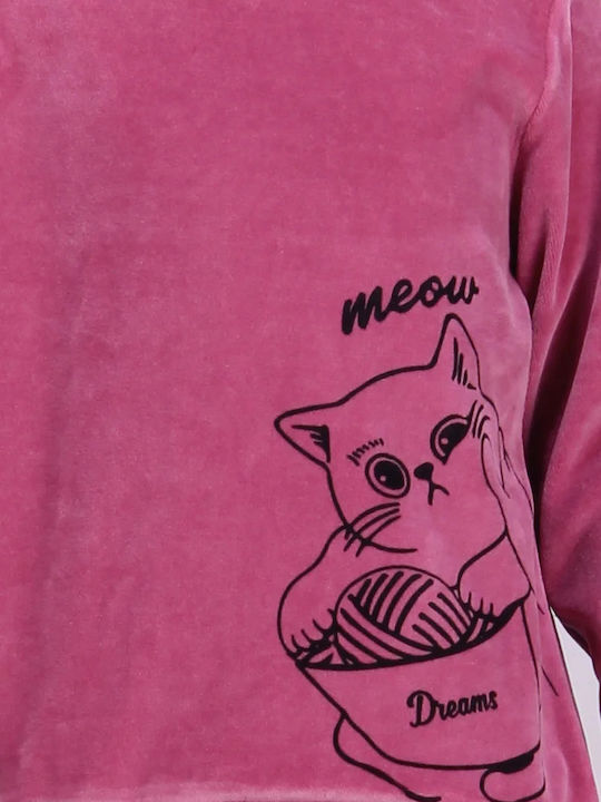 Dreams by Joyce Pijama Copii De Iarnă Din Bumbac Roz-Deschis Meow