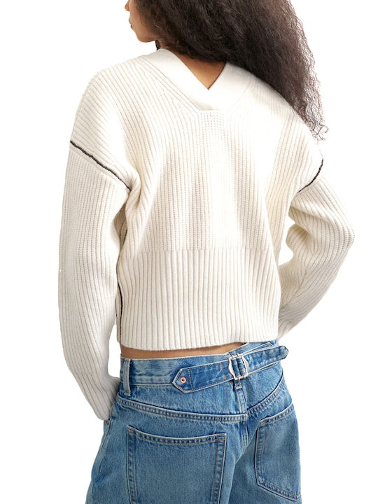 Topshop Gestrickte Strickjacke in Ecru