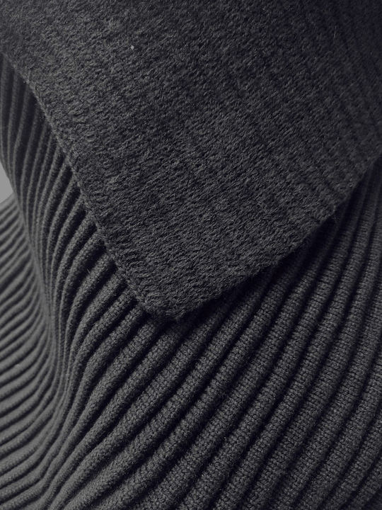 Women's Knitted Poncho Black