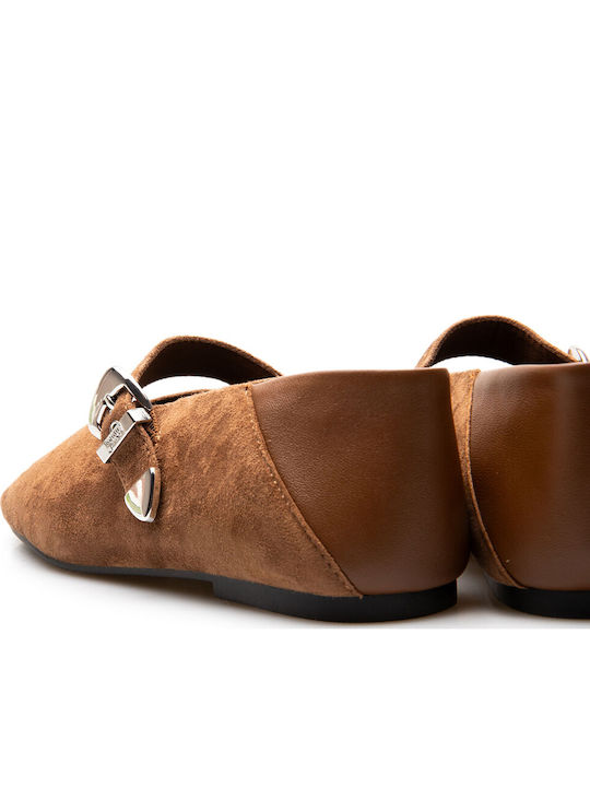 Silia D Wildleder Damen Ballerinas Khaki