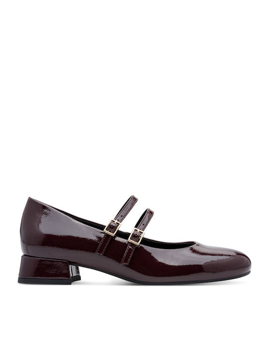 Women's Ballerina Shoes in Burgundy Patent Leather