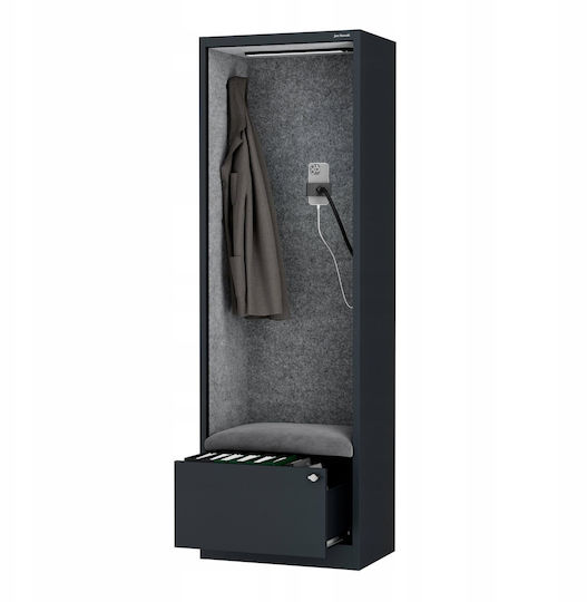 Cabină Acustică Jan Nowak Sally Mentalbox 600 Mm Corp Antracit Scaun Gri