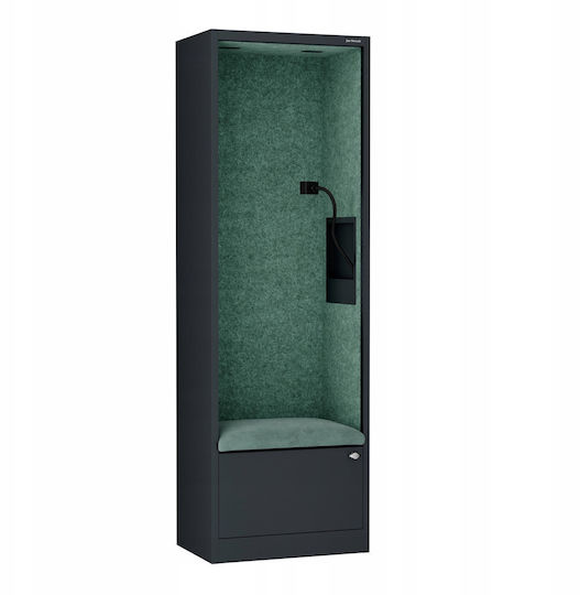 Cabină Acustică Jan Nowak Sally Mentalbox 600 Mm Corp Antracit Scaun Verde
