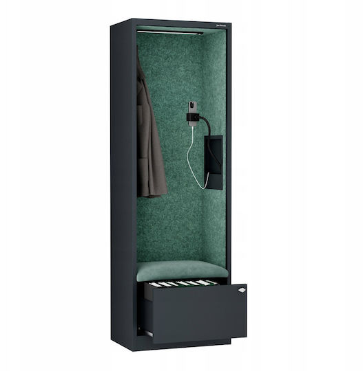 Cabină Acustică Jan Nowak Sally Mentalbox 600 Mm Corp Antracit Scaun Verde