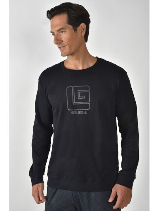 Guy Laroche Pijama de Iarnă pentru Bărbați Neagră Guy Laroche Pijama de Iarnă pentru Bărbați Neagră