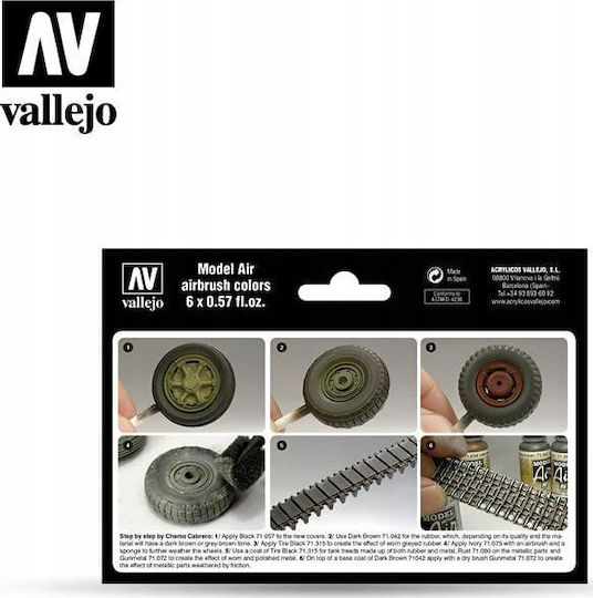 Acrylicos Vallejo Modellbau-Farben Set 17ml 6 Stück