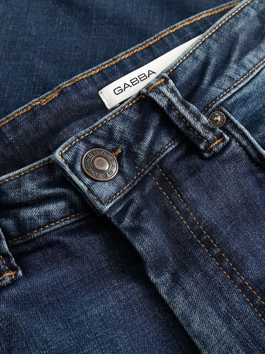 Men's Jeans Pants Slim Straight Fit Dark Blue