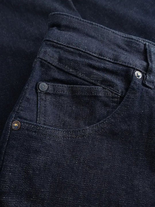 Alex Men's Jeans Pants Cropped Relaxed Tapered Fit Dark Blue