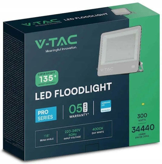 V-TAC Wasserdichter LED Flutlichter 300W Natürliches Weiß 4000K IP65