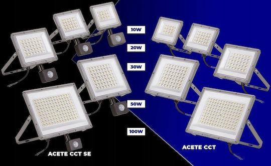 Kanlux Wasserdichter LED Flutlichter 100W Warmes Weiß mit Bewegungssensor IP44