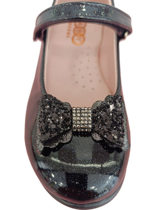 Kids Pumps & Ballerinas Anatomic With Hoop & Loop Closure Patent Leather Black