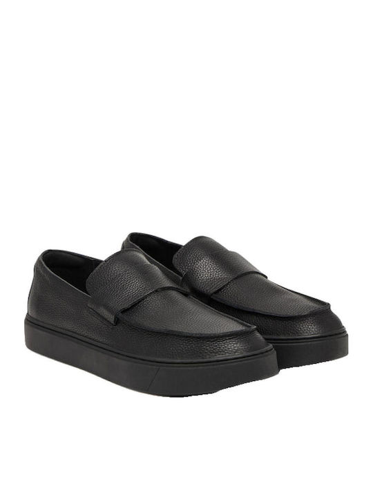 Leder Herren Mokassins in Schwarz Farbe