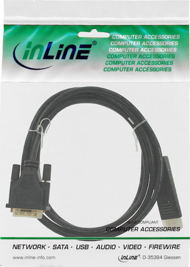 InLine Cable DVI-D male - 10m Μαύρο 17110