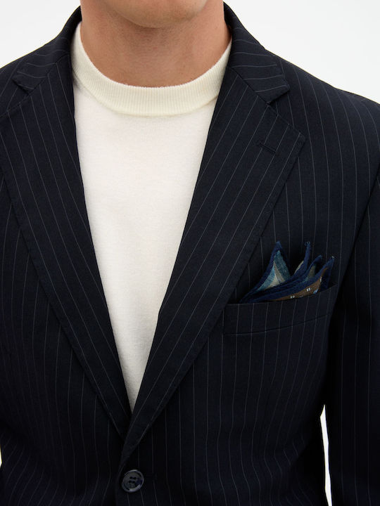 Herrenanzugsjacke Blau Gestreift