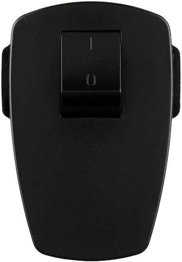 Duwi Duwi Schuko Stecker Bipolar Ecke mit Schalter Schwarz