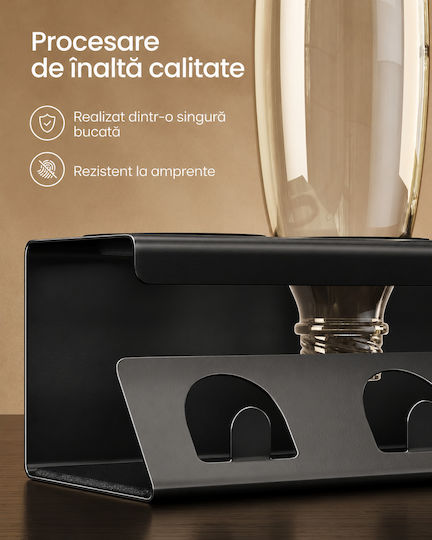 Songmics Scurgător de chiuvetă Inox Negru 30x14x12cm