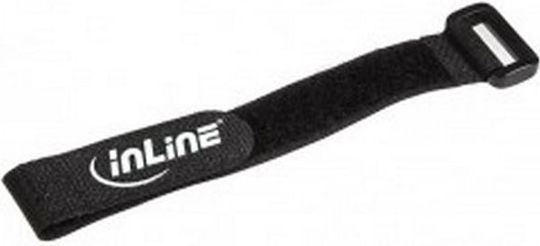 InLine Velcro Kabelbinder 200mmx20mm in Schwarz Farbe (10Stück) 59945F