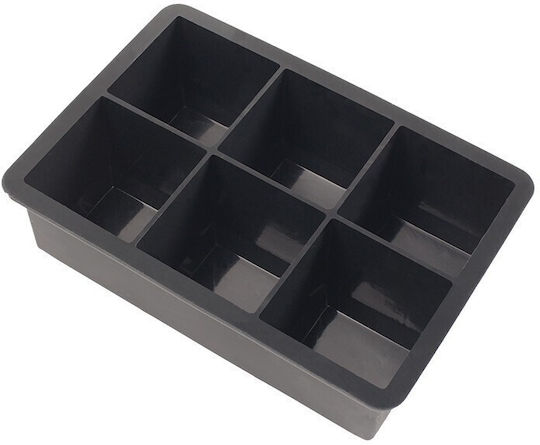 Formă de Gheață Cub din Silicon cu 6 Capacități cu Capac Neagră 132570
