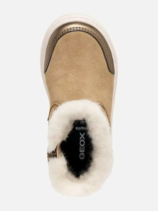 Nashik Suede Kids Ankle Boots with Zipper Beige