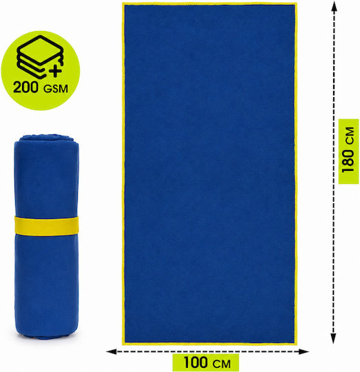 Prosop Din Microfibră Pentru Corp 200gr/m² Cu Husă Albastru 180x100cm