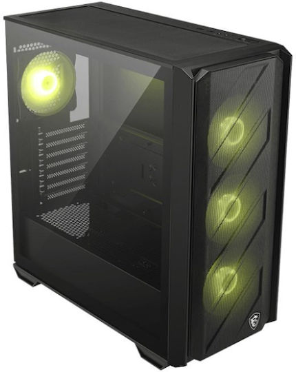 MSI Mag Forge 140A B65 Gaming Middle Tower Carcasă PC cu Deschidere Laterală și Iluminare RGB Neagră