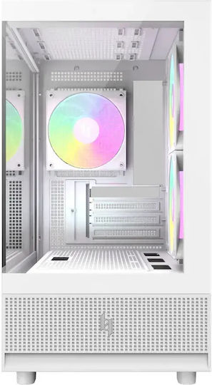 GameMax NEX C31 Gaming Mini Tower Carcasă PC cu Deschidere Laterală și Iluminare ARGB Albă