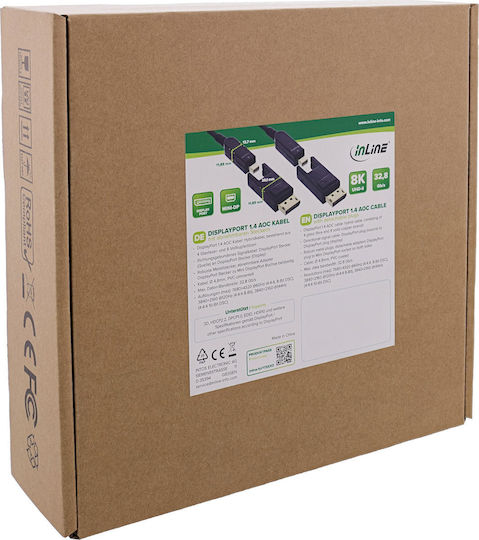 InLine Кабел DisplayPort мъжки - DisplayPort мъжки 10 m Черен