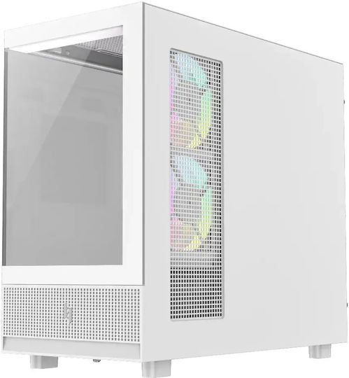 GameMax NEX C31 Gaming Mini Tower Carcasă PC cu Deschidere Laterală și Iluminare ARGB Albă