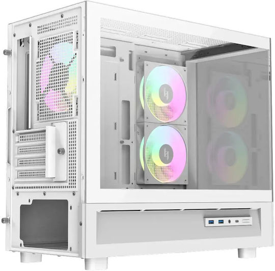 GameMax NEX C31 Gaming Mini Tower Carcasă PC cu Deschidere Laterală și Iluminare ARGB Albă