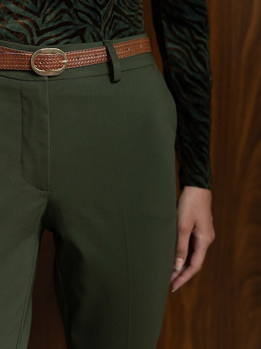 Women's Trousers in Regular Fit Green