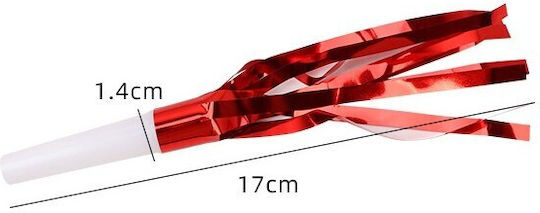 Set 6 Fluierături de petrecere cu ciucuri Flippy Plastic Multicolor