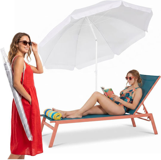 Umbrelă Pliabilă Plajă Diametru 1.6m Cu Protecție UV Gri