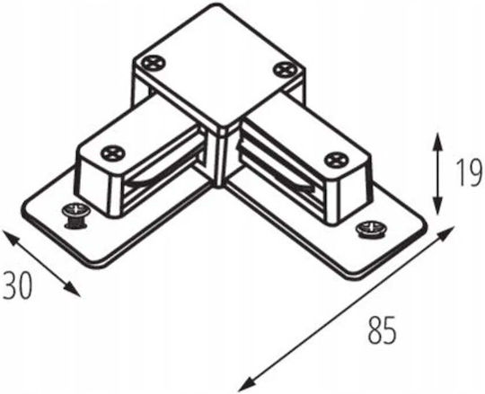 Kanlux Track System Connector for Lighting Black