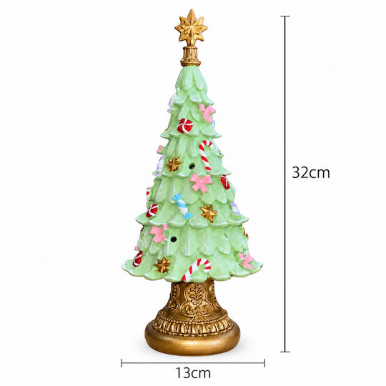 Illuminated Christmas Decorative Tree 32cm Battery Green
