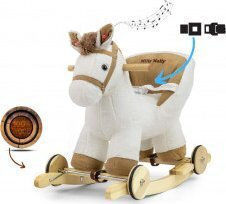 Milly Mally Polly Wooden Rocking Horse Toy with Sounds for Weight up to 30kg White