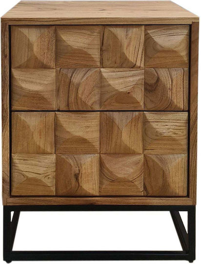 Nachttisch Santory Holz Mit Metallbeinen Schwarz 42x37x55cm EΑ731