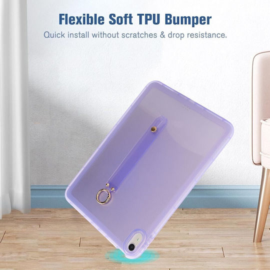 Silikon Hülle Armband Handgelenk Halbdurchsichtig Lila Apple iPad 10,9" (2022) / iPad 11" (2025)